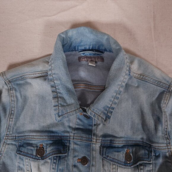 Garnet Hill Relaxed Denim Jeans Jacket Womens Size 8 Organic Cotton Blend - Picture 8 of 15